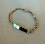 Single Diamond ID Bracelet