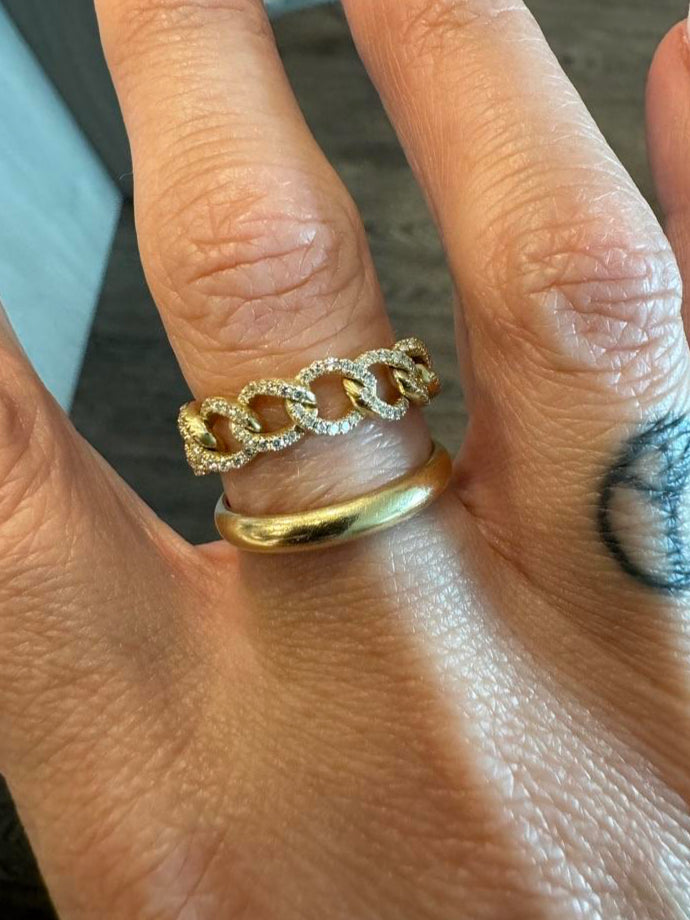 Diamond Pave Link Ring