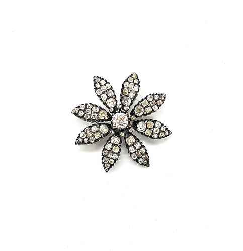 Antique Diamond Flower Brooch