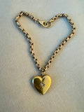 Antique Heart Seed Pearl Single Charm Bracelet