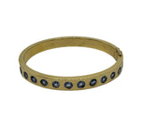 Blue Sapphire Hinge Bangle Bracelet