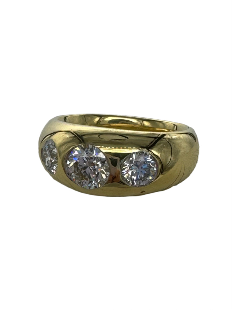 Large 3 Diamond Gypsy Ring