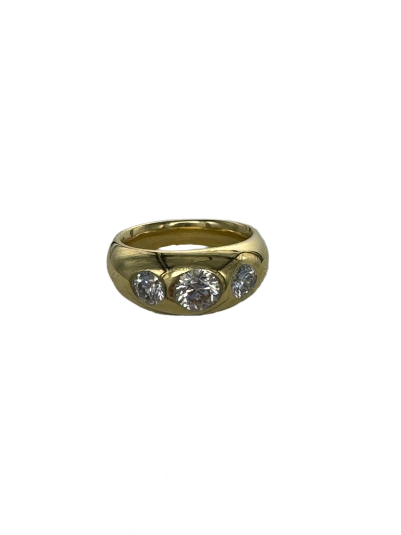 Large 3 Diamond Gypsy Ring