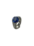 Blue Sapphire and Diamond Ring