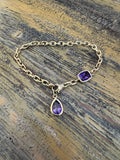 Amethyst Gold Chain Bracelet