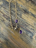 Amethyst Gold Chain Bracelet