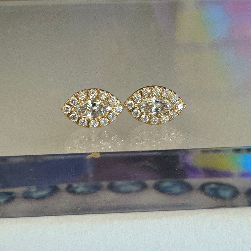 Diamond Evil Eye Stud