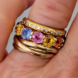 Multi Colored Sapphire Band