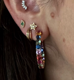 Multi-colored Sapphire Hoops