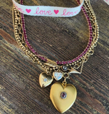 Gold Heart Locket with Ruby