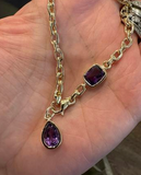 Amethyst Gold Chain Bracelet