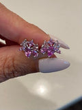 Pink Sapphire Cluster Earring