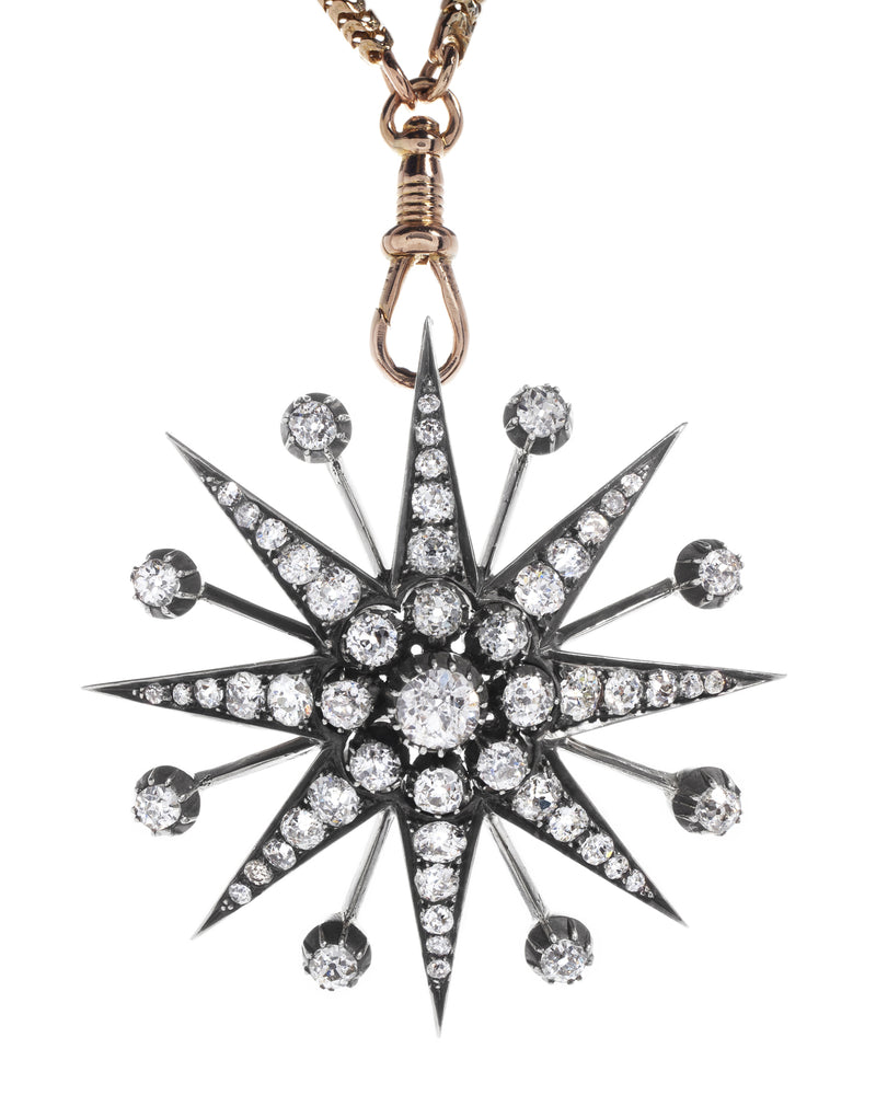 Antique Diamond Starburst Pendant