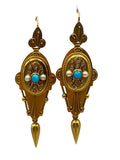 Victorian Gold Turquoise Earrings