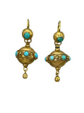 Antique Turquoise & Gold Drop Earring