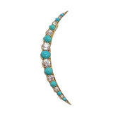 Turquoise & Diamond Crescent Pendant